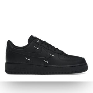 NIKE Air Force 1 Low '07 LX Black with Silver Mini Swooshes